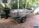 13 ft Aluminium Tinny with 15 hp Mercury Motor and Trailer for Sale