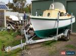 Classic Huon Pine Fishing Boat and trailer. Wooden Boat. Half Cabin for Sale