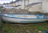 Classic 12 and a half ft fiberglass open top fishing boat with wooden trim  for Sale